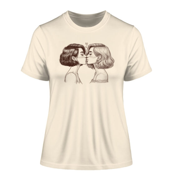 Girls Kissing Drawing - Fitted Ladies Organic Shirt – Bild 3