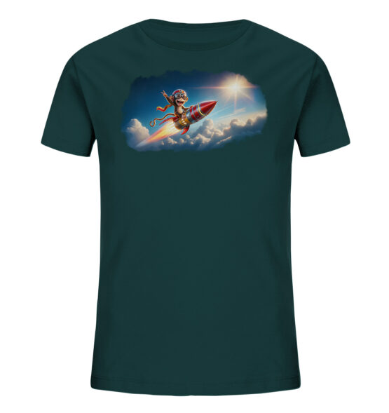 Monkey Rocket Cloud - Kids Organic Shirt – Bild 5