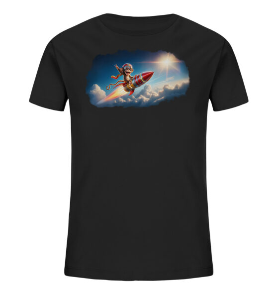 Monkey Rocket Cloud - Kids Organic Shirt – Bild 3