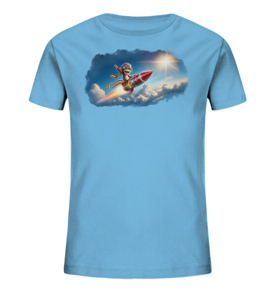 Monkey Rocket Cloud - Kids Organic Shirt – Bild 2