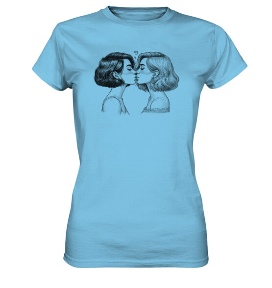 Girls Kissing Drawing Black - Ladies Premium Shirt – Bild 5