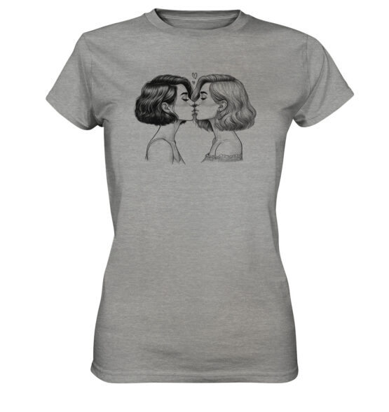 Girls Kissing Drawing Black - Ladies Premium Shirt – Bild 6