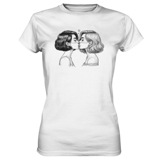 Girls Kissing Drawing Black - Ladies Premium Shirt – Bild 8