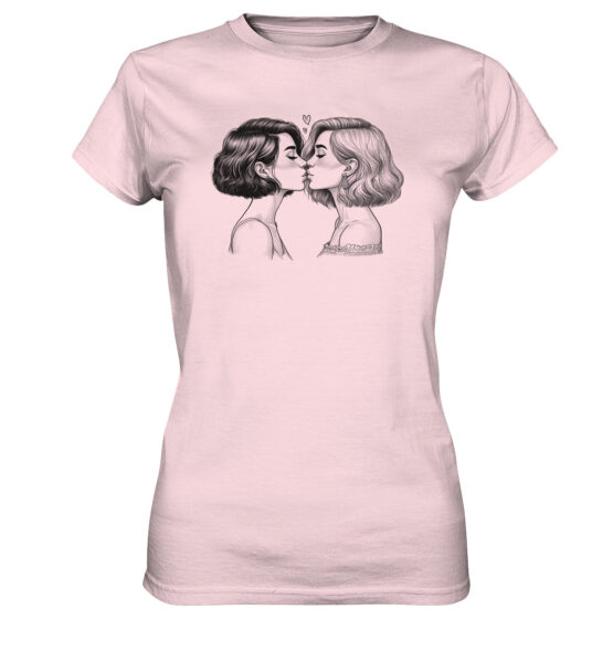 Girls Kissing Drawing Black - Ladies Premium Shirt – Bild 3