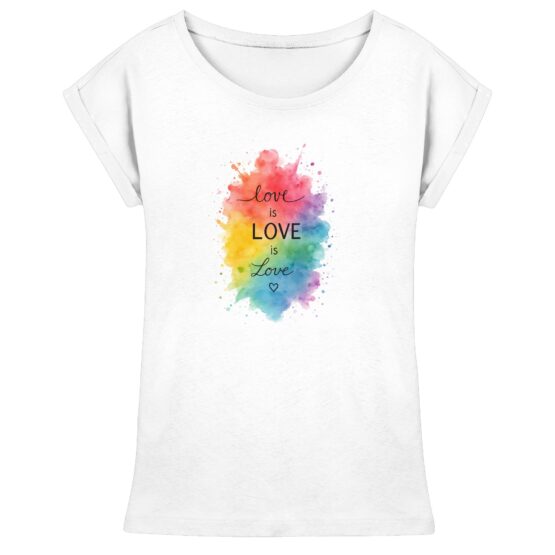 Love is love is love - Womens Extended Shoulder T-Shirt – Bild 2